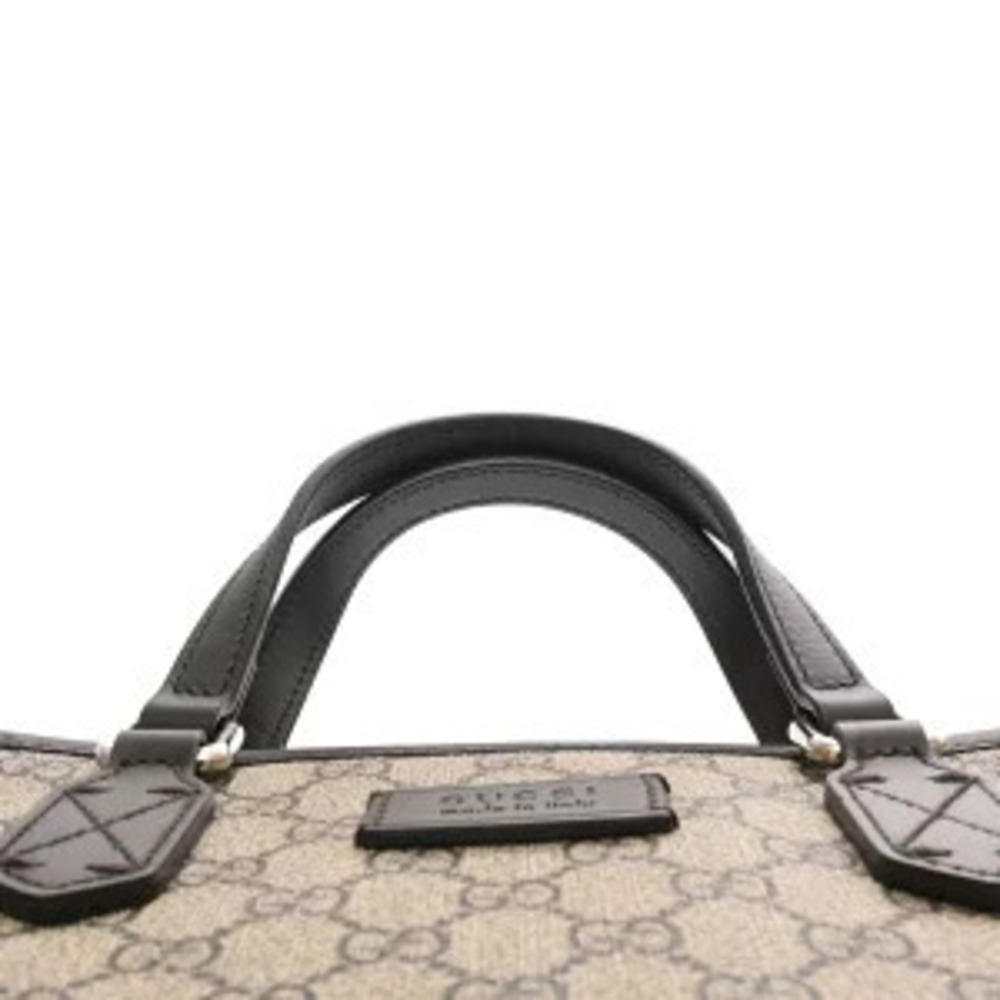 Gucci Ebony Supreme GG Handbag Brown Bag Leather Tote Canvas Beige - Picture 4 of 9